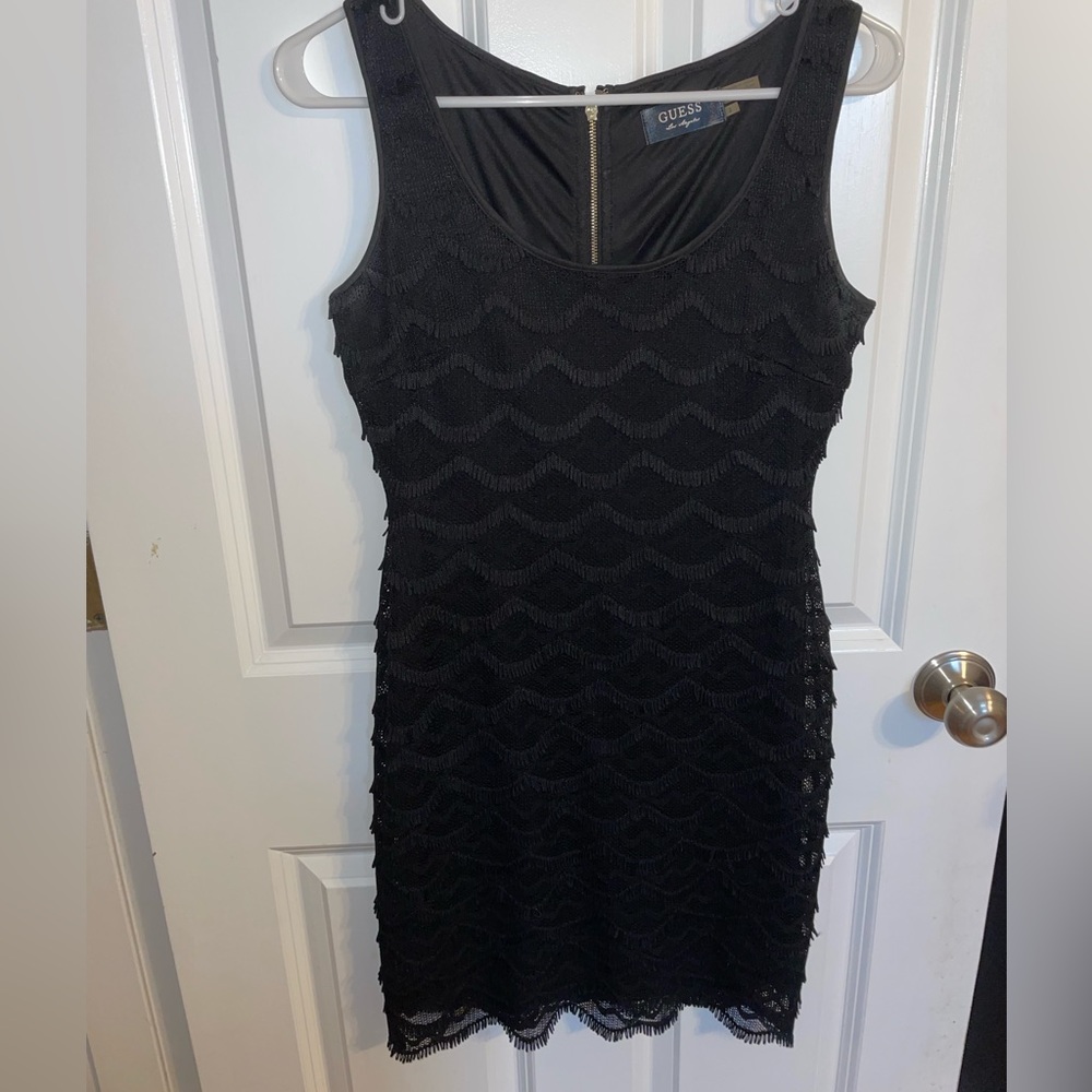 Black lace cocktail dress
